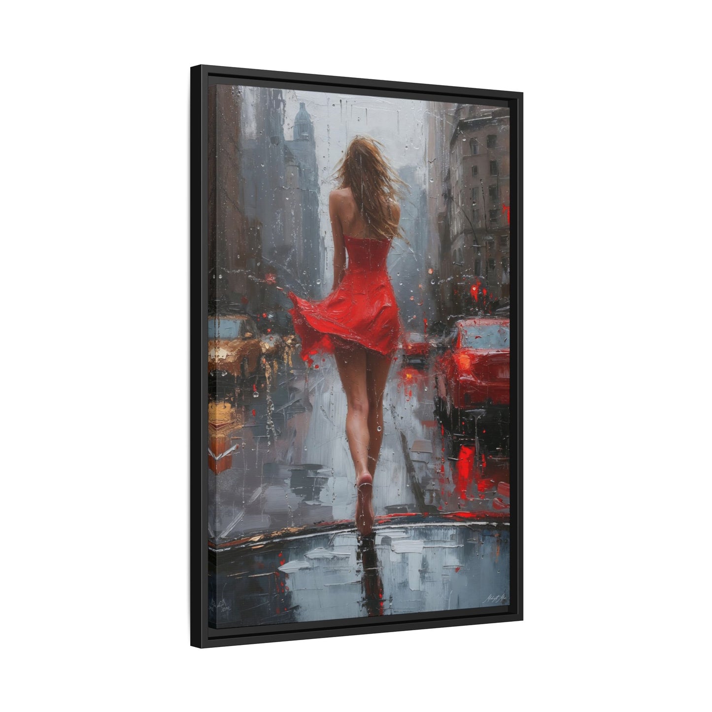 Red Dress under Rain